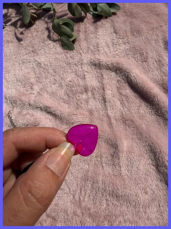 Colar com pingente coração rosa fúcsia – photo 2